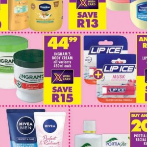 Body cream at Shoprite