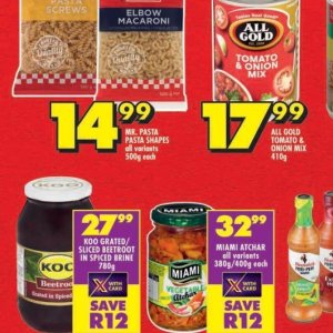 Pasta at Shoprite
