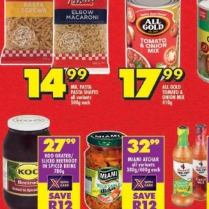 Pasta at Shoprite
