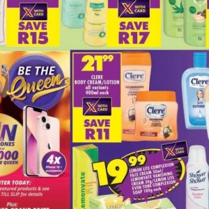 Body cream at Shoprite