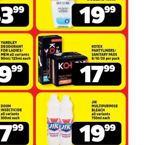 Sanitary pads at Usave