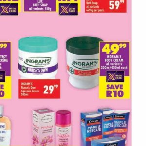 Body cream at Shoprite