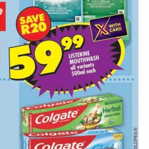 Mouthwash listerine  at Shoprite