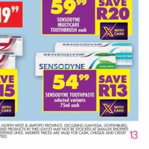 Toothpaste at Shoprite
