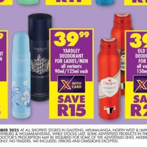 Deodorant at Shoprite