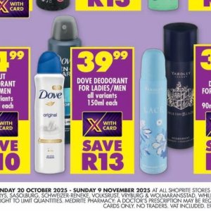 Deodorant at Shoprite