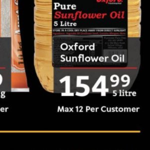 Sunflower oil at Oxford freshmarket