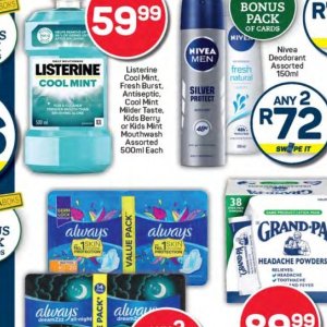 Mouthwash listerine  at Kit Kat Cash&Carry