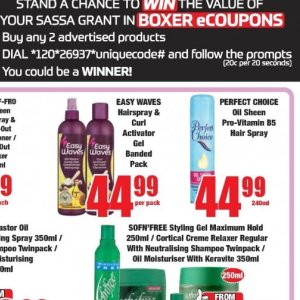 Hair spray at Boxer Superstores