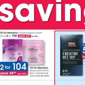 Body cream at Clicks
