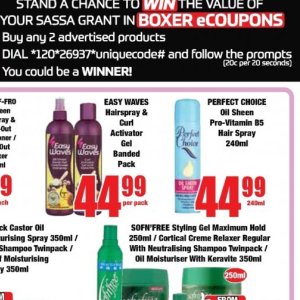 Hair spray at Boxer Superstores