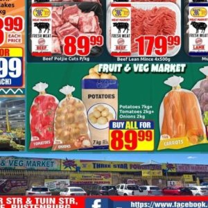 Potatoes at Three Star Cash and Carry
