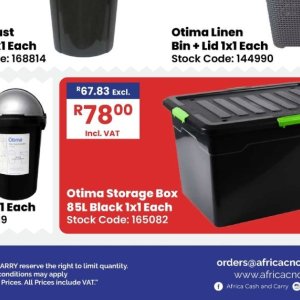 Storage box at Africa Cash and Carry