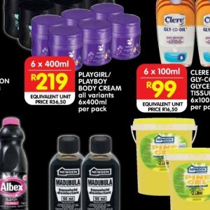 Body cream at Shoprite