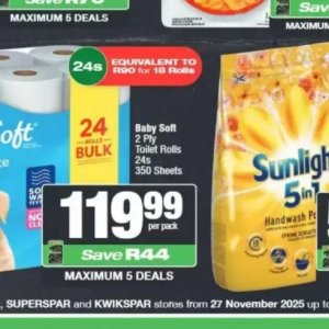 Toilet rolls at Spar