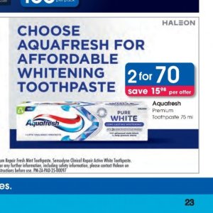 Toothpaste aquafresh