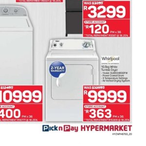 Dryer whirlpool  at Pick n Pay Hyper