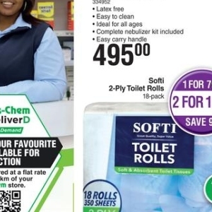 Toilet rolls at Dis-Chem Pharmacies