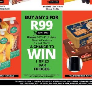 Checkers hyper store fridges specials