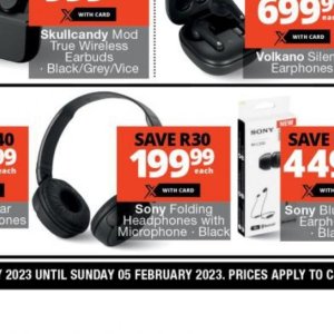 Headphones sony deals at Checkers Hyper valid to 05.02 Check at