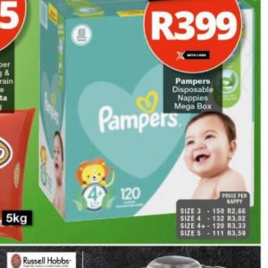 Pampers nappies price cheap at checkers hyper