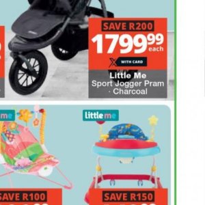 Little me outlet jogger pram checkers