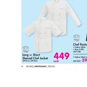 Chef deals jackets makro