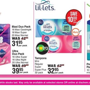 Tampons at Dis-Chem Pharmacies