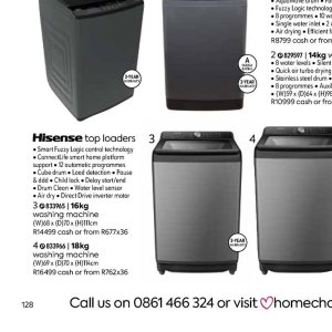 Washing machine deals homechoice