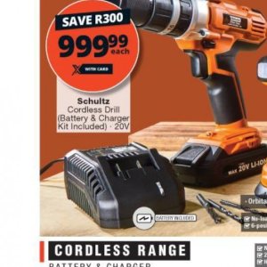 Schultz cordless drill online 18v charger