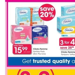 Sanitary pads libresse  at Clicks