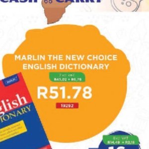 Dictionary at Africa Cash and Carry