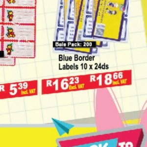 Labels at Africa Cash and Carry