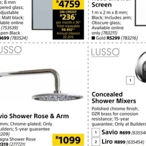 Shower at Builders Warehouse