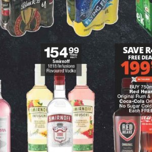 Vodka smirnoff  at Checkers