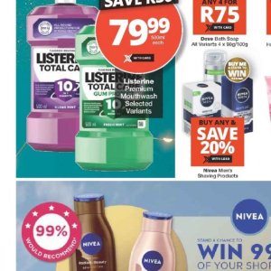 Mouthwash listerine  at Checkers