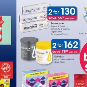 Body cream at Clicks