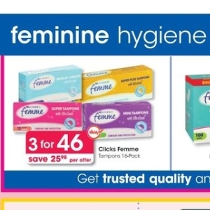 Tampons at Clicks
