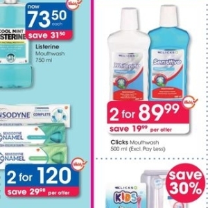 Mouthwash at Clicks