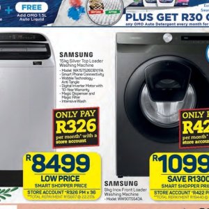 Washing machine samsung  at Pick n Pay Hyper