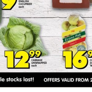 Cabbage at Shoprite
