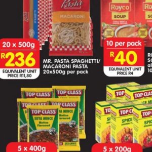 Pasta at Shoprite