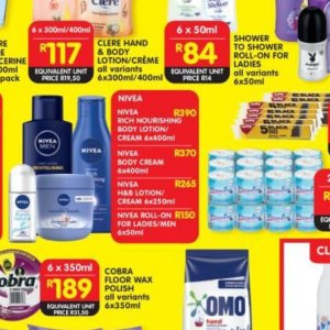 Body lotion nivea  at Shoprite