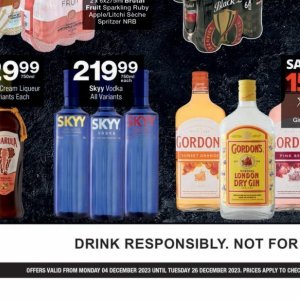 Vodka at Checkers