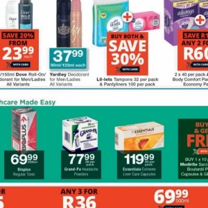 Deodorant dove  at Checkers