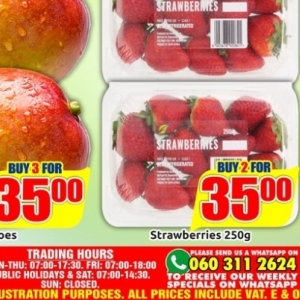 Strawberries at Three Star Cash and Carry