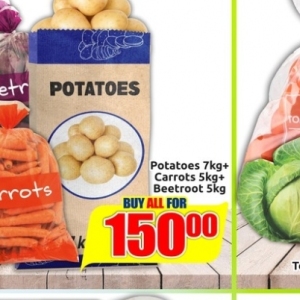 Potatoes at Three Star Cash and Carry