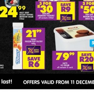 Puff pastry at Shoprite