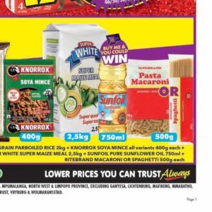 Sunflower oil at Shoprite