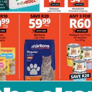 Cat litter at Checkers